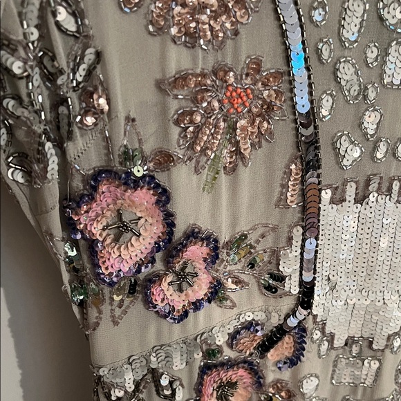 ASOS Gray Floral Long Sleeve Dress - Picture 3 of 5